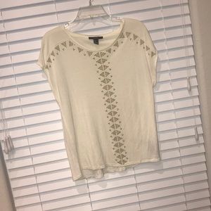 Loose Jeweled Cream Top